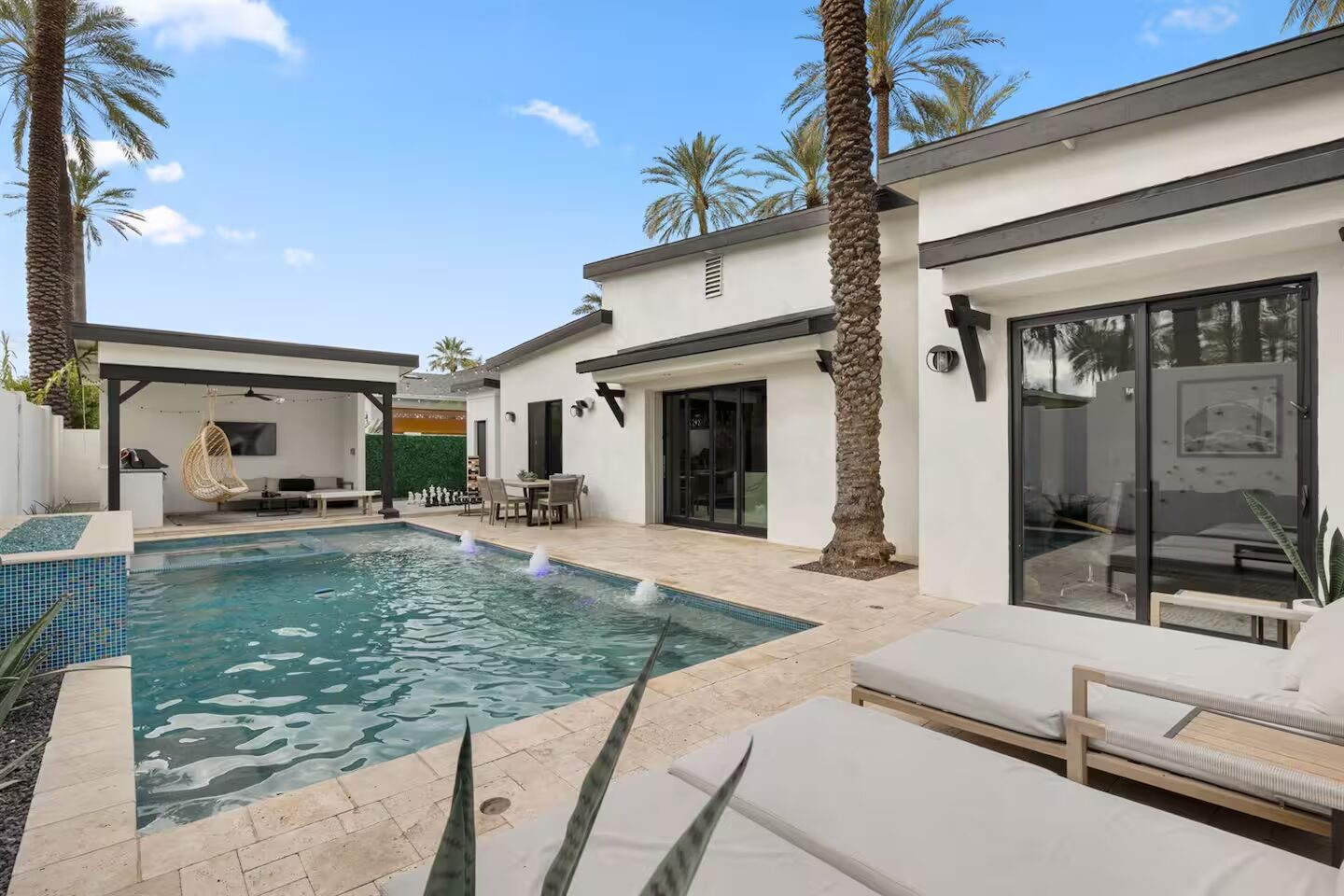 Palmera private pool on a sunny day in Arcadia, Phoenix
