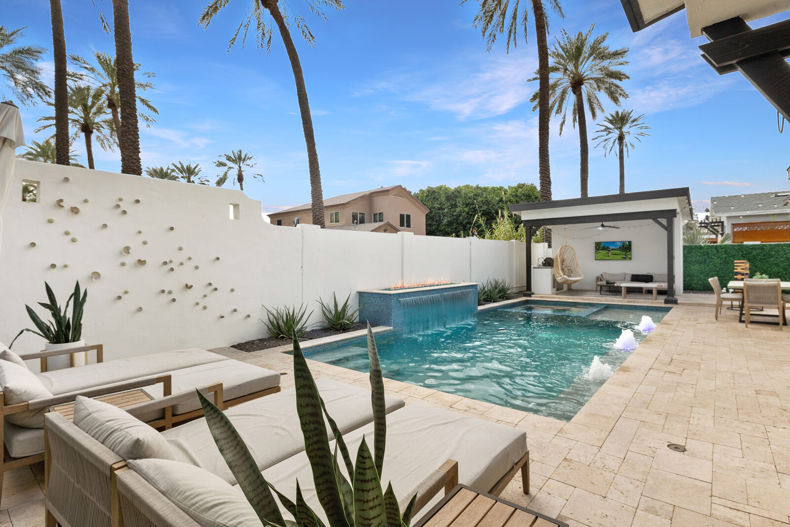 Palmera pool with its fire feature, Arcadia, Phoenix